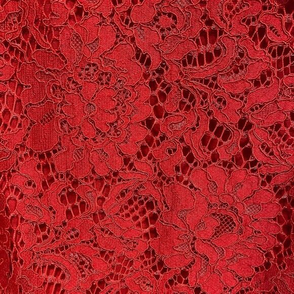 Ann Taylor LOFT Red Floral Lace Mock Neck Shift Dress | Size 6 NWT MSRP $98 - Picture 6 of 10
